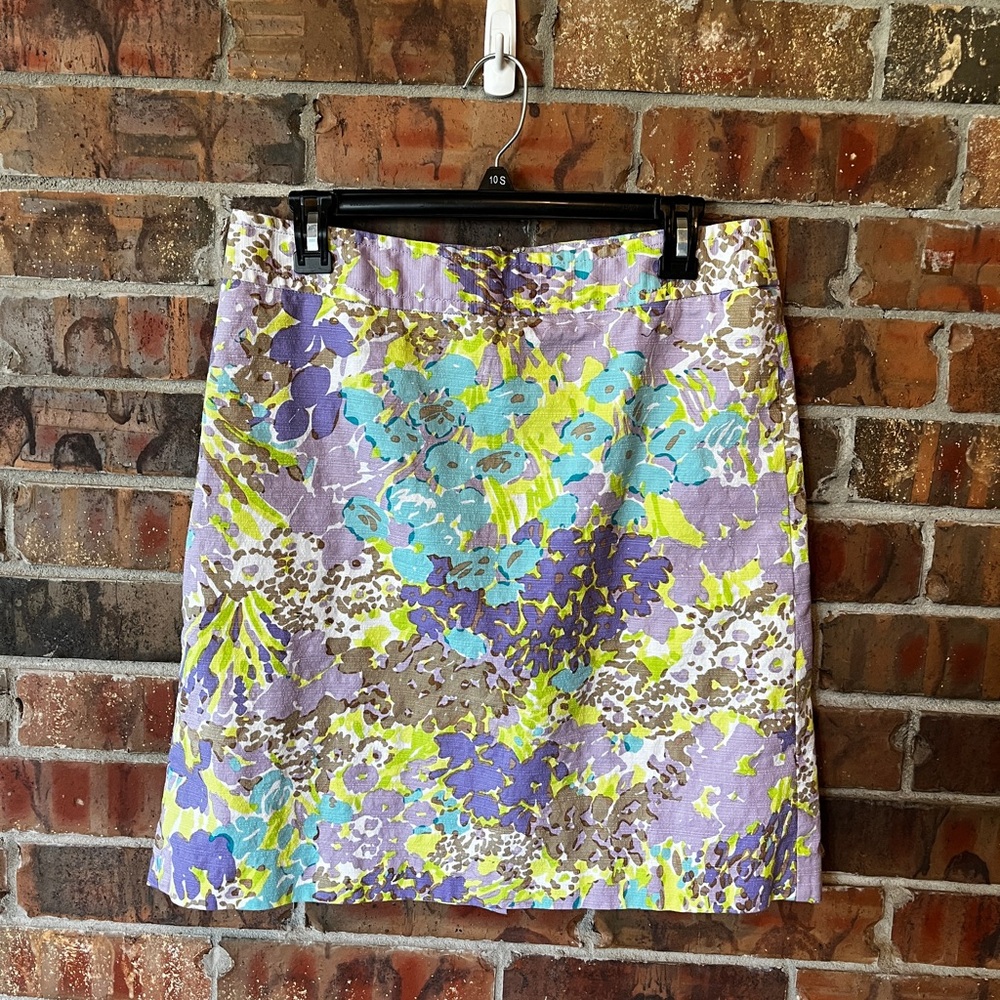 Floral Women's Skirt in Purple and Blue